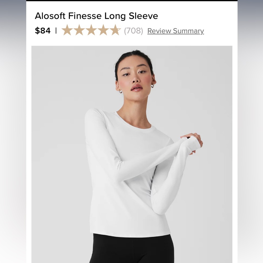 ALO Yoga Alosoft Long Sleeve Tee - White